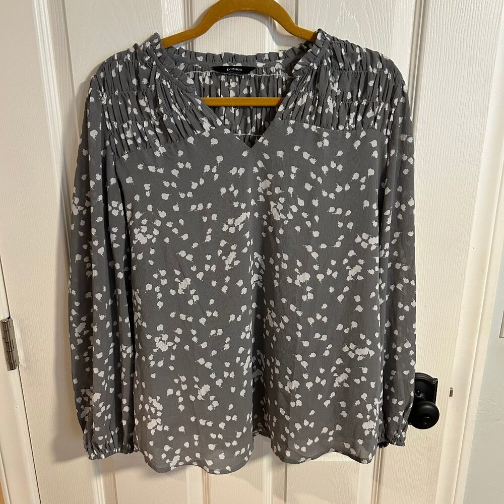 Long Sleeve Gray Blouse